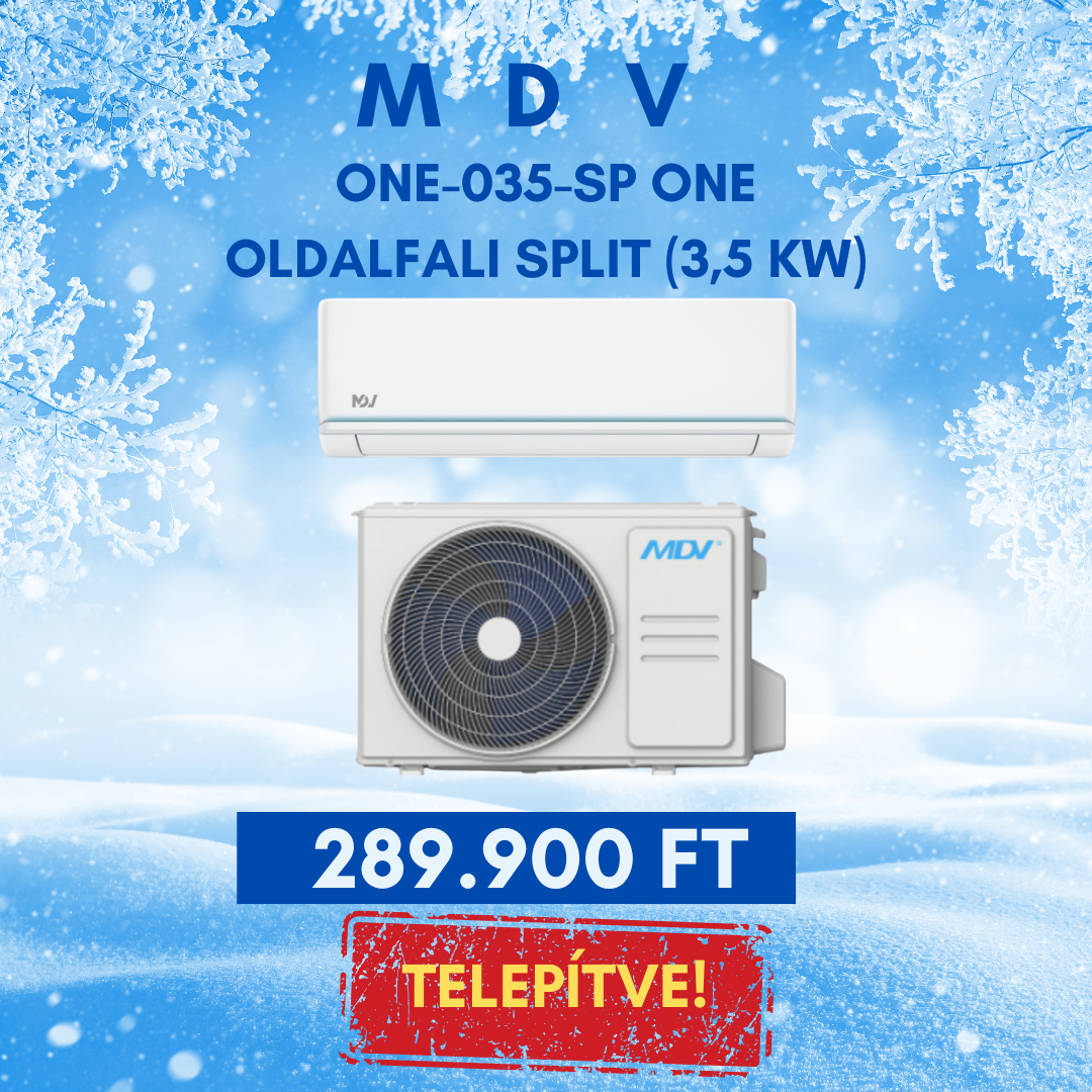 MDV ONE-035-SP ONE – Oldalfali split klíma (3,5 kW) – Telepítéssel
