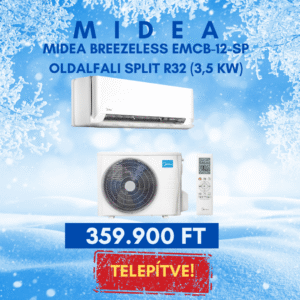 Midea Breezeless EMCB-12-SP – Oldalfali Split R32 (3,5 kW) – Telepítéssel