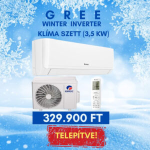 Gree Winter – Oldalfali split klíma (3,5 kW) – Telepítéssel